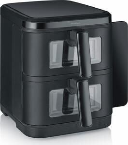 Severin Friggitrice ad Aria Doppio Cestello Capacit 11 Litri Potenza 2800 Watt Temperatura 200 C con Timer colore Nero - FR 2468