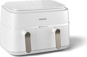 Philips Friggitrice ad Aria Doppio Cestello Capacit 9 Litri Potenza 2750 Watt 8 Programmi di Cottura Temperatura Max 200 C colore Bianco - Serie 