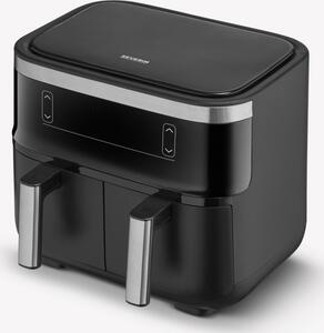 Severin Friggitrice ad Aria Doppio Cestello Capacit 8 Litri Potenza 2600 Watt con Timer e Termostato Regolabile colore Nero - FR 2463
