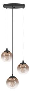 Eglo 901925 - Lampadario a cavo ARISCANI 3xE27/60W/230V nero/beige/fumé