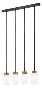 Lampadario sospeso con cavo MARKUS 4xE27/15W/230V nero/rovere