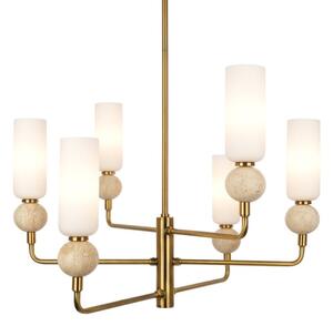 ITALUX PND-95331-6-BRSS - Lampadario a stelo SANTOS 6xG9/40W/230V dorato