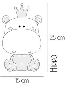 ONLI - Lampada notturna dimmerabile per bambini PUPPIES LED/3W/230V 25 cm ippopotamo/grigio