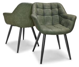 Lisbona - Set di 2 sedie in leatherette verde alga