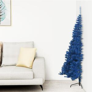 Albero di Natale Artificiale a Metà con Supporto Blu 150 cm PVC