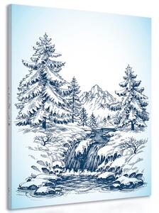Stampa su tela – Paesaggio fiabesco innevato