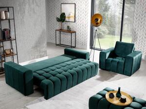 Salotto completo divano letto con box Oregon - Tessuto grigio chiaro