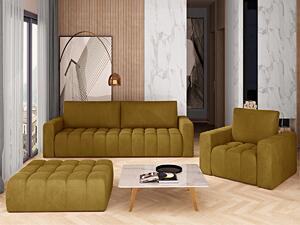 Salotto completo divano letto con box Oregon - Tessuto giallo