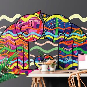 Carta da parati – Gatti innamorati in stile pop art
