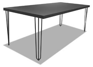 Tavolo Da Pranzo In Legno E Metallo Con Piedi Triangular | 220X100 Cm-Nero