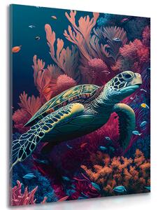 Quadro su tela – Tartaruga surrealista