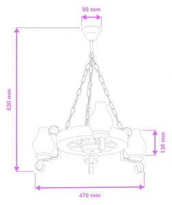 Brilagi - Lampadario a sospensione con catena ROATA 3xE14/40W/230V faggio