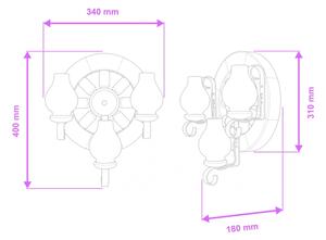 Brilagi - Applique ROATA APLICA 3xE14/40W/230V faggio/noce