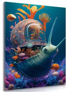 Stampa su tela – Chiocciola surrealista