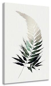 Quadro su tela – Foglia di felce con un tocco di minimalismo