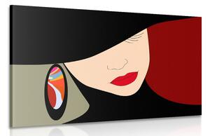 Quadro su tela – Signora elegante con cappello