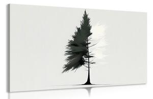 Stampa su tela – Albero sempreverde minimalista
