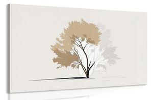 Quadro su tela – Albero minimalista con foglie
