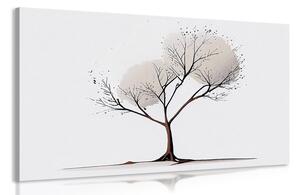 Quadro su tela – Albero minimalista senza foglie