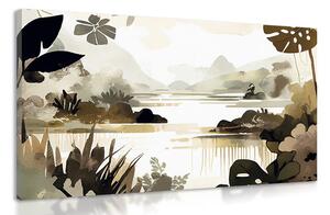 Quadro su tela – Lago nella giungla