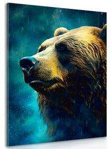 Stampa su tela – Orso blu-oro