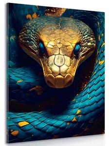 Quadro su tela – Serpente blu-oro