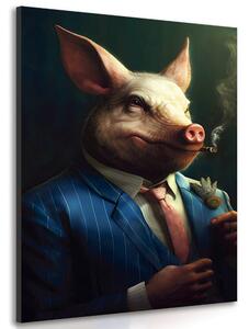 Stampa su tela – Gangster animale maiale