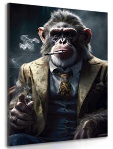 Quadro su tela – Gangster animale scimpanzé
