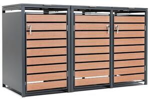 Contenitore per 3 contenitori per rifiuti da 120l o 240l Bremen CoverTech