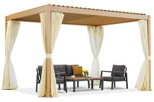 Pergola da terrazzo autoportante Lagos Premium 3x4 Garden Point in legno - bianco