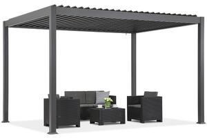 Pergola autoportante da terrazzo Lagos Premium 3x4 Garden Point, antracite e bianco
