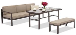 Set di mobili da giardino Porto Apetito Comfort 3 con panca marrone Garden Point
