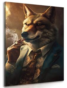Quadro su tela – Gangster animale lupo