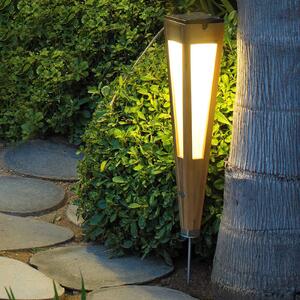 Les Jardins Tecka Torcia solare a LED con sensore, 52 cm, teak