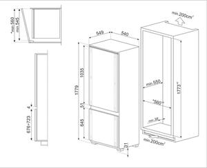 Smeg Frigorifero Combinato da Incasso Ventilato Classe E Capacit 269 Litri - C41721E