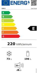 Smeg Frigorifero Combinato da Incasso Ventilato Classe E Capacit 269 Litri - C41721E
