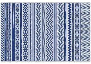 Outsunny Tappeto per Esterno 182x274 cm Pieghevole e Reversibile, in Polipropilene Blu e Bianco|Aosom