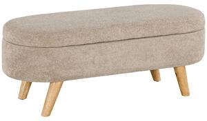 HOMCOM Panca Fondo Letto Imbottita con Spazio Portaoggetti a Scomparsa, in Legno e Poliestere, 110x40x43 cm, Beige