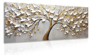 Quadro su tela – Albero dorato con fiori
