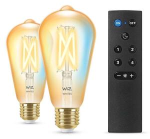 WiZ - Lampadine Smart TW Amb. 8W 806lm 2200-6500K 2pcs. Edison Gold E27 & Remote WiZ