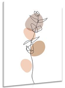 Stampa su tela – Foglia minimalista su sfondo bianco No4