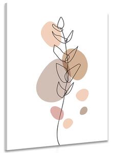 Stampa su tela – Foglia minimalista su sfondo bianco No2