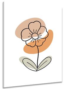 Stampa su tela – Fiore minimalista su sfondo bianco No4