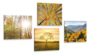 Set di quadri – Incanto del paesaggio autunnale