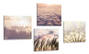Set di quadri – Paesaggio pittoresco al tramonto