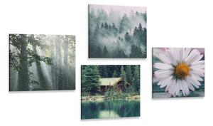 Set di quadri – Chalet in montagne pittoresche