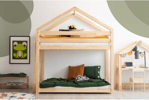 Letto a castello in legno di pino di colore naturale 80x200 cm Mila DMPB - Adeko
