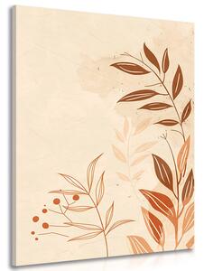 Stampa su tela – Foglie minimaliste Peach Fuzz