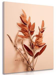 Quadro su tela – Foglie Peach Fuzz