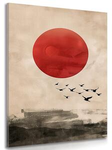 Quadro su tela – Japandi magia della luna rossa